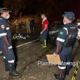 Fotos de Carro explode após batida e motorista morre carbonizado em Maringá
