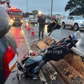 Fotos de Duas pessoas ficaram feridas após grave acidente em Maringá