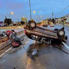 Fotos de Duas pessoas ficaram feridas após grave acidente em Maringá