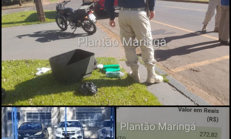 Fotos de Motociclista que entregava drogas no ‘delivery’ sofre acidente e acaba preso em Maringá