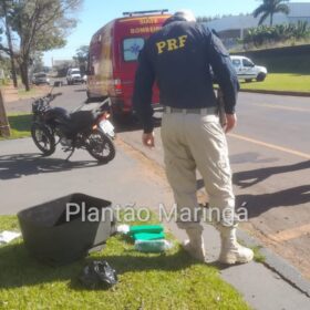 Fotos de Motociclista que entregava drogas no ‘delivery’ sofre acidente e acaba preso em Maringá