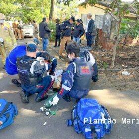 Fotos de Irmãos são baleados na frente da casa da mãe em Maringá 