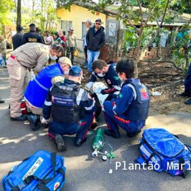 Fotos de Irmãos são baleados na frente da casa da mãe em Maringá 