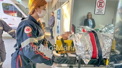 Fotos de Motociclista é socorrido com ferimentos graves após colisão com carro em Maringá