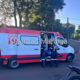 Fotos de Motociclista é socorrido com ferimentos graves após colisão com carro em Maringá