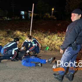 Fotos de Motociclista sofre ferimentos graves após bater na traseira de carreta em Maringá