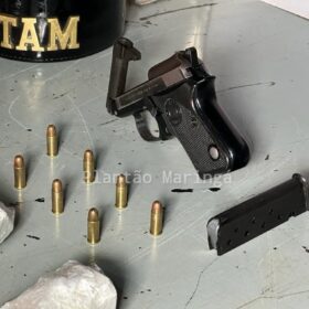 Fotos de Traficante é preso com pistola e cocaína após ameaçar motorista em briga de trânsito em Maringá 