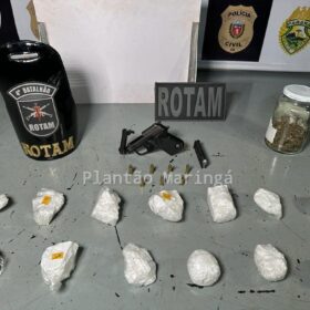 Fotos de Traficante é preso com pistola e cocaína após ameaçar motorista em briga de trânsito em Maringá 