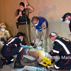 Fotos de Homem é intubado após ser agredido com golpes de capacete em Maringá