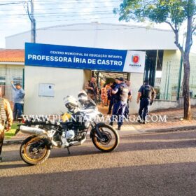 Fotos de Homem é preso após invadir Cmei - Professora Iria de Castro armado com faca em Maringá