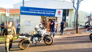 Fotos de Homem é preso após invadir Cmei - Professora Iria de Castro armado com faca em Maringá