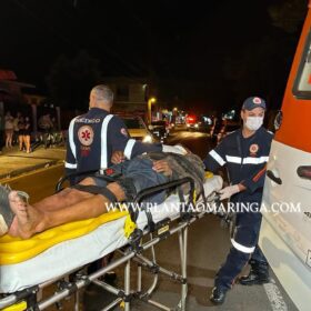 Fotos de Homem fica ferido após bater moto contra poste em Maringá