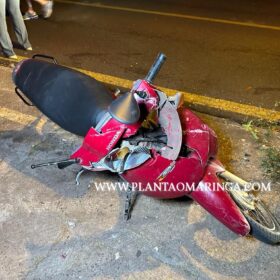 Fotos de Homem fica ferido após bater moto contra poste em Maringá