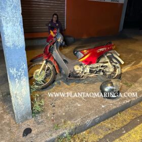 Homem fica ferido após bater moto contra poste em Maringá Foto 1 Fotos de Homem fica ferido após bater moto contra poste em Maringá