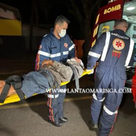 Fotos de Homem fica ferido após bater moto contra poste em Maringá