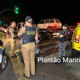 Fotos de Jovens são presos com arma e carro com placas adulteradas em Maringá 