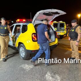 Fotos de Jovens são presos com arma e carro com placas adulteradas em Maringá 