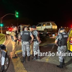 Fotos de Jovens são presos com arma e carro com placas adulteradas em Maringá 