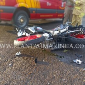 Fotos de Motorista avança preferencial, deixa motociclista em estado gravíssimo e foge sem prestar socorro em Maringá