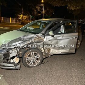 Fotos de Motorista embriagado avança preferencial e bate em viatura da Polícia Militar em Maringá