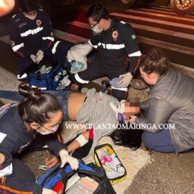 Fotos de Mulher é socorrida com ferimentos graves após ser atropelada no Contorno Sul em Maringá