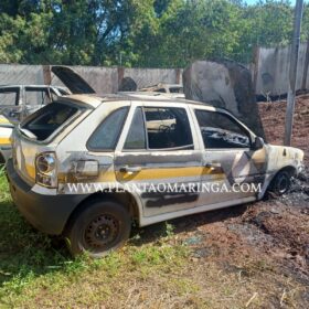 Fotos de Quatro viaturas da Polícia Militar ficam destruídas após incêndio em Maringá