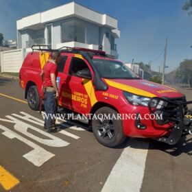 Fotos de Quatro viaturas da Polícia Militar ficam destruídas após incêndio em Maringá