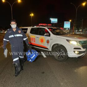 Casal fica ferido após bater moto contra alambrado na Avenida Colombo em Maringá Foto 1 Fotos de Casal fica ferido após bater moto contra alambrado na Avenida Colombo em Maringá