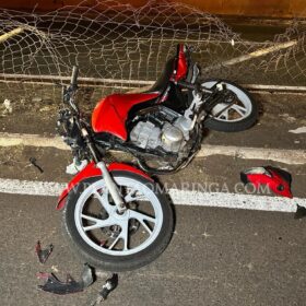 Fotos de Casal fica ferido após bater moto contra alambrado na Avenida Colombo em Maringá