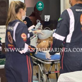 Fotos de Homem é esfaqueado pela segunda vez pela própria esposa; a vítima foi intubada e encaminhado ao HU de Maringá