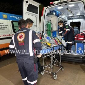 Fotos de Homem é esfaqueado pela segunda vez pela própria esposa; a vítima foi intubada e encaminhado ao HU de Maringá