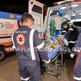 Fotos de Homem é esfaqueado pela segunda vez pela própria esposa; a vítima foi intubada e encaminhado ao HU de Maringá