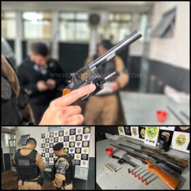 Fotos de Homem é preso pela Rotam com quatro armas de fogo em Maringá