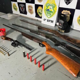 Homem é preso pela Rotam com quatro armas de fogo em Maringá Foto 1 Fotos de Homem é preso pela Rotam com quatro armas de fogo em Maringá