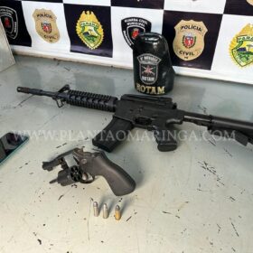 Fotos de Homem é preso por agredir ex-esposa e por posse ilegal de arma de fogo em Maringá