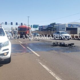 Fotos de Moto explode após bater em carro em Sarandi