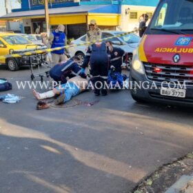 Motociclista avança preferencial e sofre ferimentos graves em Maringá Foto 1 Fotos de Motociclista avança preferencial e sofre ferimentos graves em Maringá