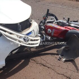 Fotos de Motociclista portando cocaína e munições sofre ferimentos graves após bater em carro de policial em Maringá 