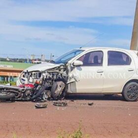 Fotos de Motociclista portando cocaína e munições sofre ferimentos graves após bater em carro de policial em Maringá 
