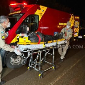 Fotos de Mulher sofre trauma de face após queda de moto em Maringá