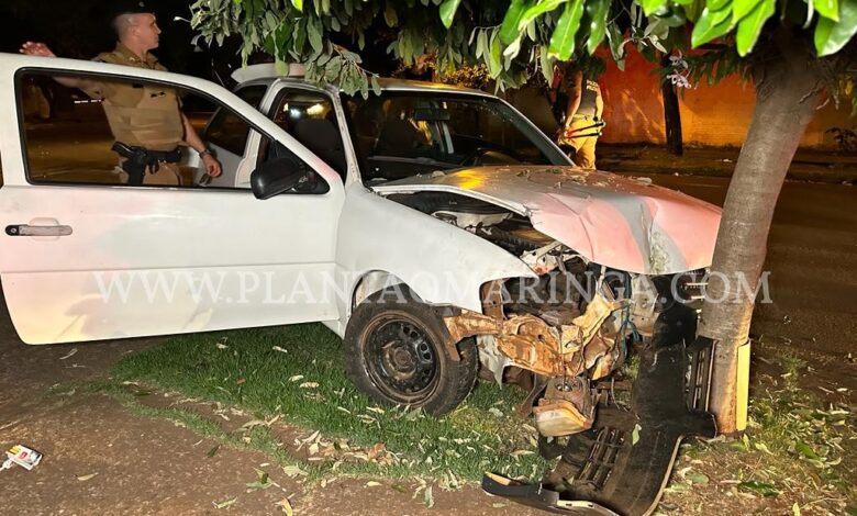 Fotos de Perseguição policial termina em acidente e homem com mandado de prisão em aberto preso em Maringá