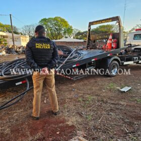 Fotos de Polícia Militar prende quadrilha e recupera quase 2 toneladas de fios em Maringá