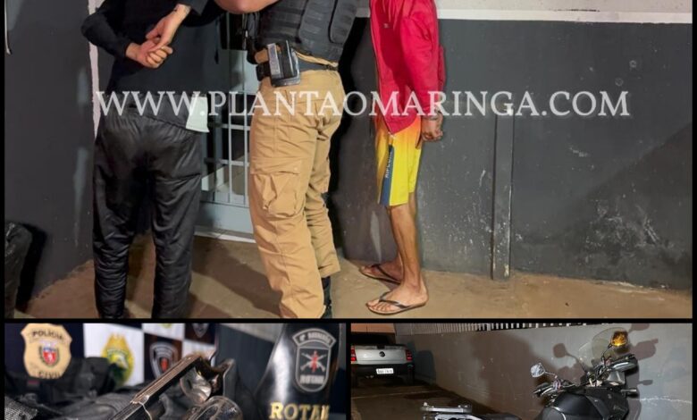 Fotos de Rotam recupera moto roubada, apreende arma e prende dois suspeitos após roubo em Maringá