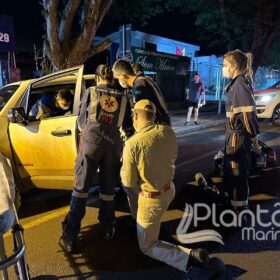 Fotos de Câmera de segurança registra motorista avançando preferencial e causando acidente em Maringá 