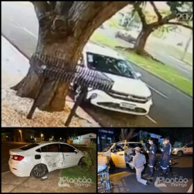 Fotos de Câmera de segurança registra motorista avançando preferencial e causando acidente em Maringá 
