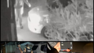Fotos de Câmera registra criminosos rendendo mulher e roubando carro em Maringá 