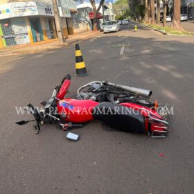 Fotos de Carro avança preferencial e deixa motociclista em estado grave, em Maringá