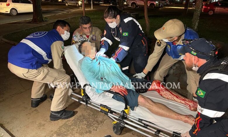 Homem é socorrido em estado grave após ser esfaqueado pelo ex da atual em Maringá Foto 1 Fotos de Homem é socorrido em estado grave após ser esfaqueado pelo ex da atual em Maringá