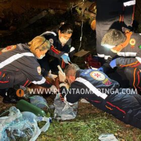 Fotos de Homem esfaqueado e agredido com tronco de árvore em Maringá morre no hospital  