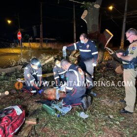 Fotos de Homem esfaqueado e agredido com tronco de árvore em Maringá morre no hospital  
